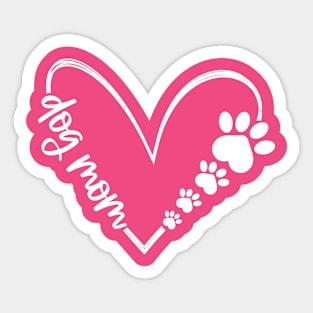 Dog Mom Heart and Paw Sticker